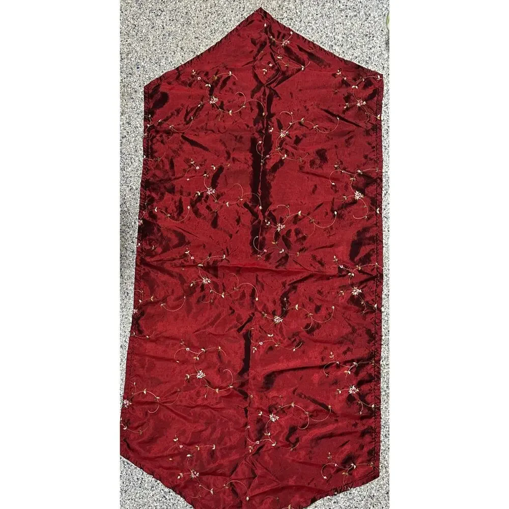 Holiday Christmas Red Shiny Table Runner 28